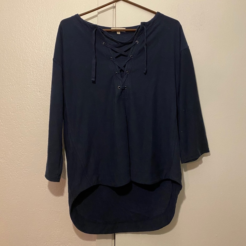 Madewell Libra Lace Up Top Tee